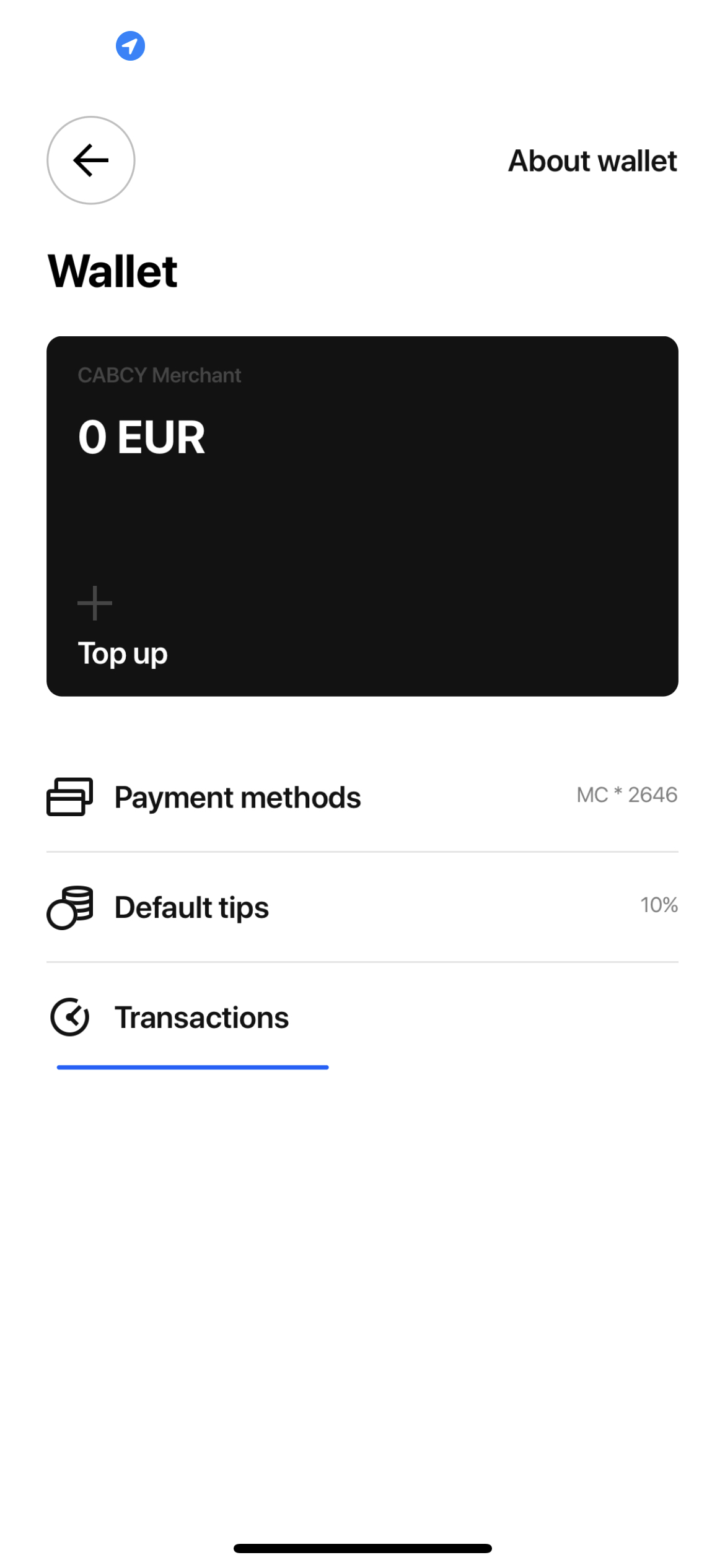 View wallet transactions